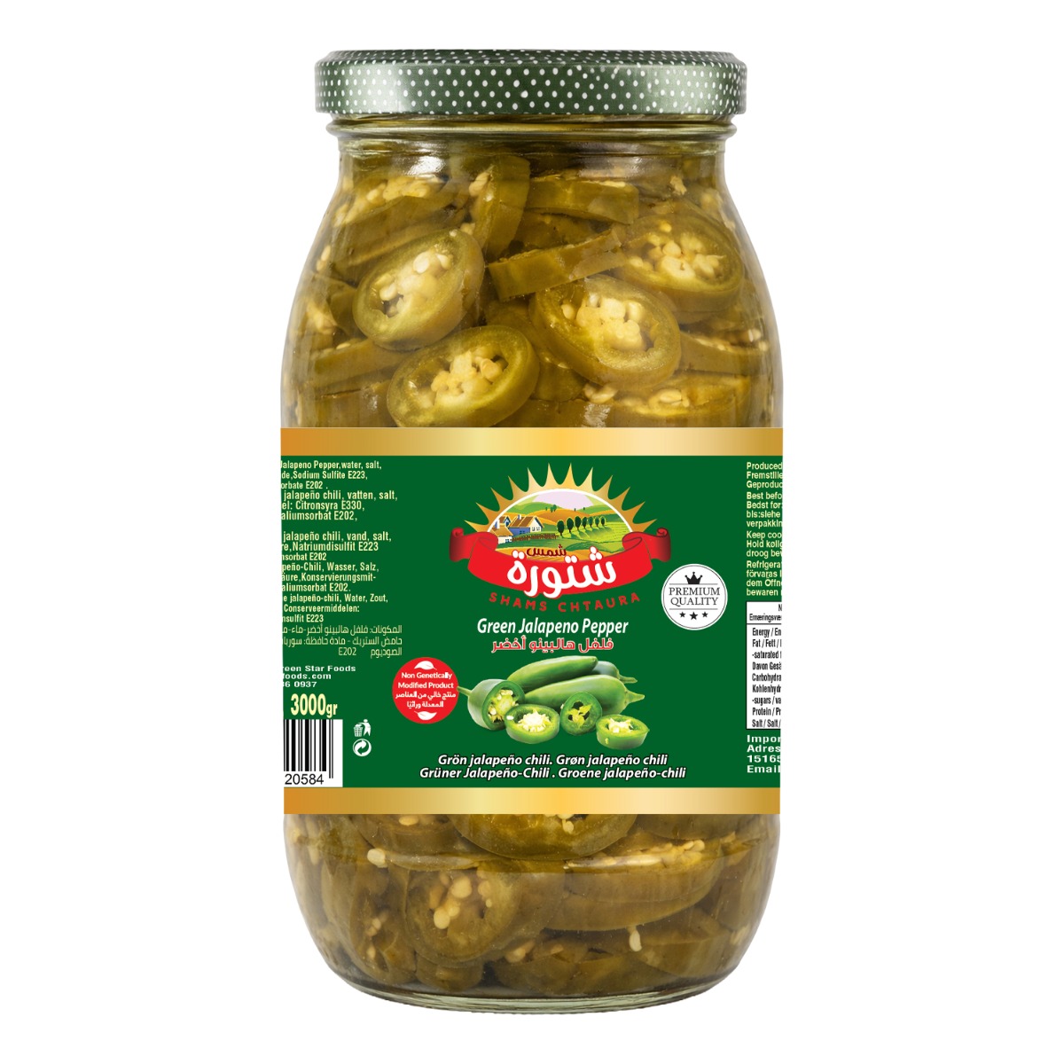 Grön Jalapeno Chili plast
